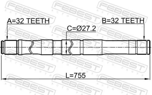 FEBEST Drive Shaft (2012-SEBRH)