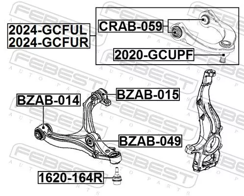 FEBEST Control/Trailing Arm, wheel suspension (2024-GCFUL)