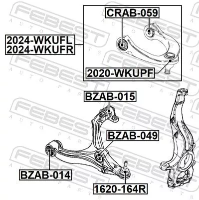 FEBEST Control/Trailing Arm, wheel suspension (2024-WKUFL)