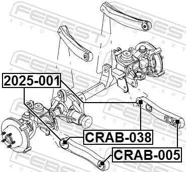 FEBEST Control/Trailing Arm, wheel suspension (2025-001)