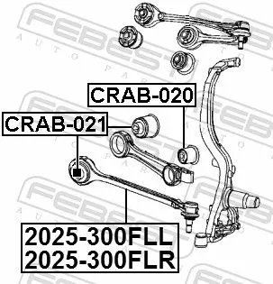 FEBEST Control/Trailing Arm, wheel suspension (2025-300FLR)