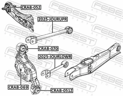 FEBEST Control/Trailing Arm, wheel suspension (2025-JOURLOWR)