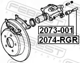 FEBEST Guide Bolt, brake caliper (2074-RGR)