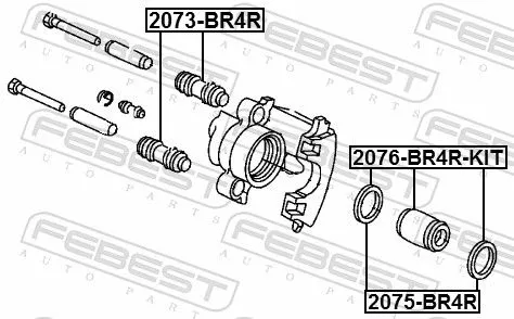 FEBEST Repair Kit, brake caliper (2076-BR4R-KIT)