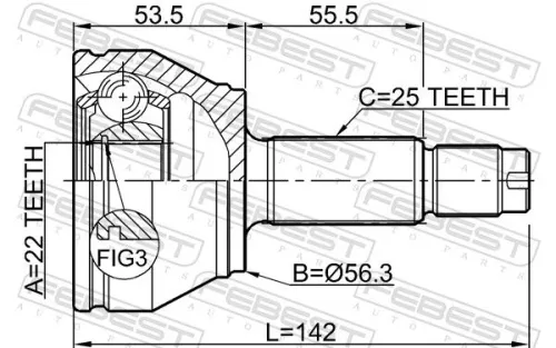FEBEST Joint Kit, drive shaft (2110-FA)