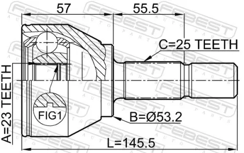 FEBEST Joint Kit, drive shaft (2110-FOC)