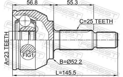 FEBEST Joint Kit, drive shaft (2110-FOCIIAU)