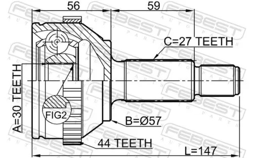 FEBEST Joint Kit, drive shaft (2110-MONA44)