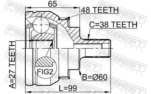 FEBEST Joint Kit, drive shaft (2110-SHARA48)