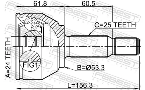 FEBEST Joint Kit, drive shaft (2110-TRC)