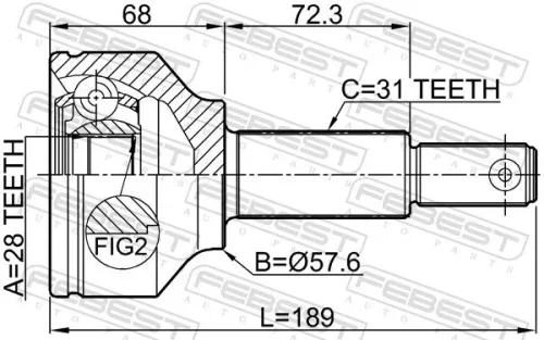FEBEST Joint Kit, drive shaft (2110-TTF)