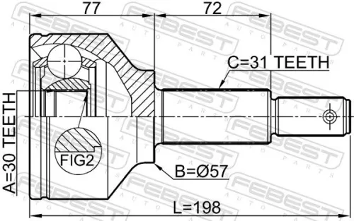 FEBEST Joint Kit, drive shaft (2110-TTF330)