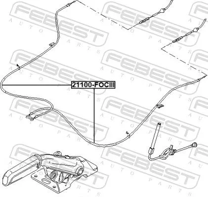 FEBEST Cable Pull, parking brake (21100-FOCIII)