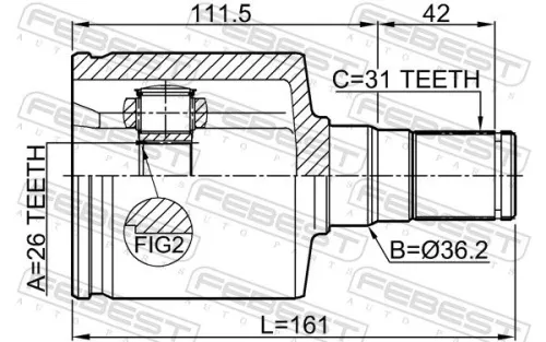 FEBEST Joint Kit, drive shaft (2111-CA223LH)