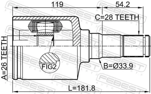 FEBEST Joint Kit, drive shaft (2111-CA2LH)