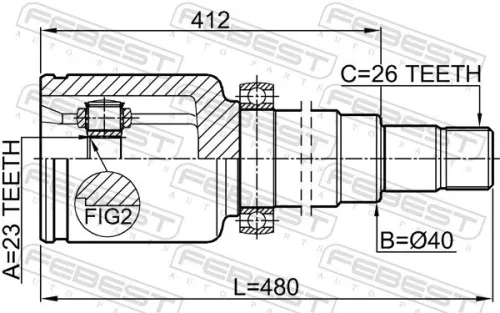 FEBEST Joint Kit, drive shaft (2111-CB320ATRH)