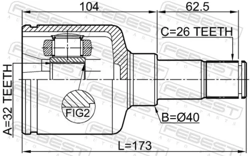 FEBEST Joint Kit, drive shaft (2111-CB4LH)