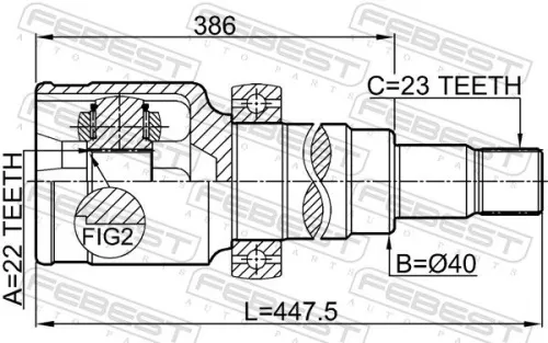 FEBEST Joint Kit, drive shaft (2111-CB8)