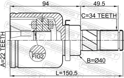 FEBEST Joint Kit, drive shaft (2111-CDHLH)