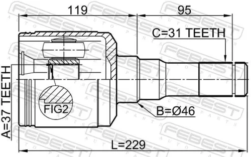 FEBEST Joint Kit, drive shaft (2111-EXPIILH)