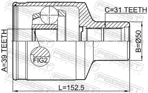 FEBEST Joint Kit, drive shaft (2111-F150RH)