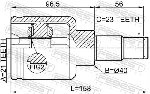 FEBEST Joint Kit, drive shaft (2111-FUSMTLH)