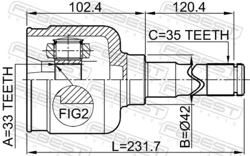 FEBEST Joint Kit, drive shaft (2111-GELH)