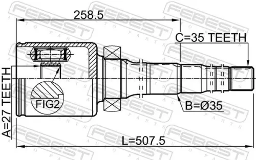FEBEST Joint Kit, drive shaft (2111-KUGIIRH)