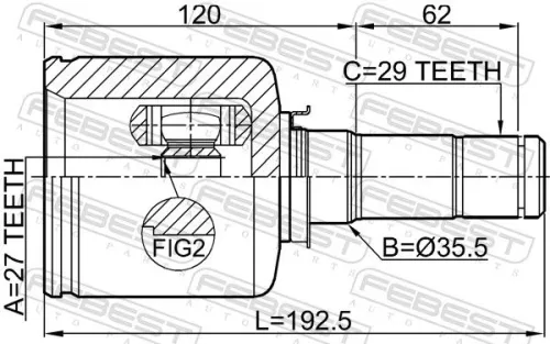 FEBEST Joint Kit, drive shaft (2111-TKE4WDLH)