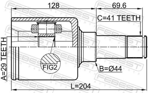 FEBEST Joint Kit, drive shaft (2111-TT9DLH)