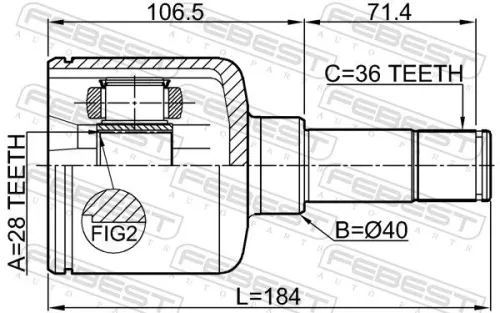 FEBEST Joint Kit, drive shaft (2111-TT9LH)