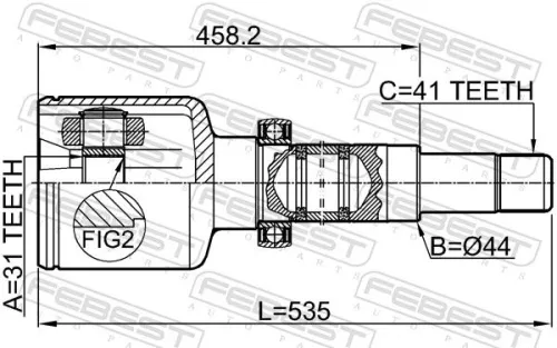 FEBEST Joint Kit, drive shaft (2111-TT9RH)