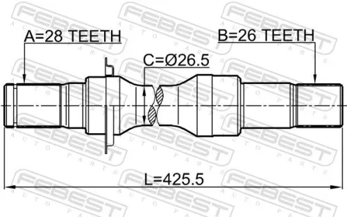 FEBEST Drive Shaft (2112-FOCAU)