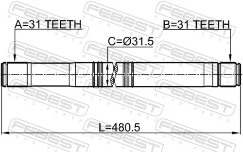 FEBEST Drive Shaft (2112-TT9)