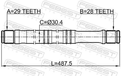 FEBEST Drive Shaft (2112-TTFLH)