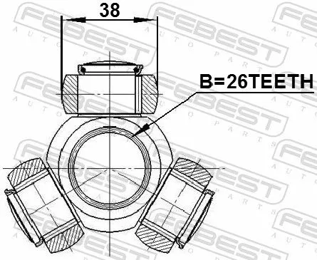 FEBEST Spider Assembly, drive shaft (2116-FY26)