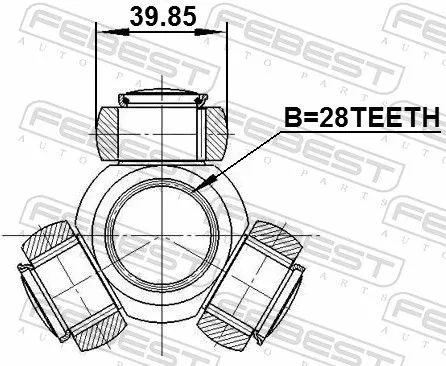 FEBEST Spider Assembly, drive shaft (2116-TT9)