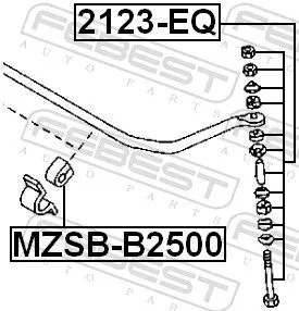 FEBEST Link/Coupling Rod, stabiliser bar (2123-EQ)