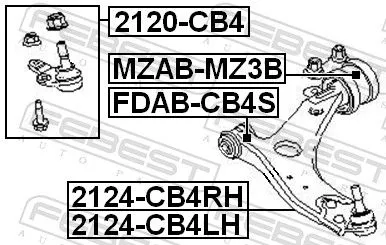 FEBEST Control/Trailing Arm, wheel suspension (2124-CB4LH)