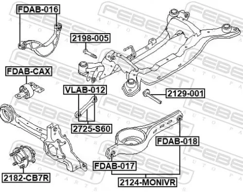FEBEST Control/Trailing Arm, wheel suspension (2124-MONIVR)