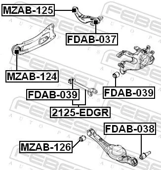 FEBEST Control/Trailing Arm, wheel suspension (2125-EDGR)