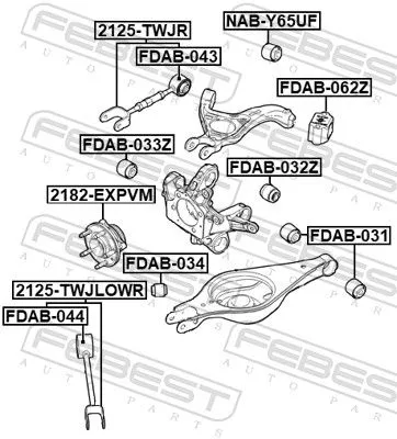 FEBEST Control/Trailing Arm, wheel suspension (2125-TWJLOWR)