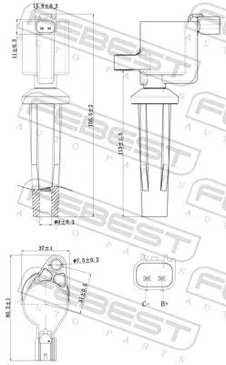 FEBEST Ignition Coil (21640-006)
