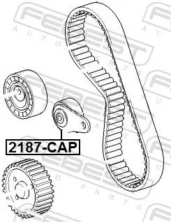 FEBEST Tensioner Pulley, timing belt (2187-CAP)