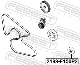 FEBEST Deflection/Guide Pulley, V-ribbed belt (2188-F150P2)