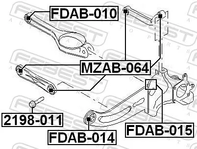 FEBEST Fastening Bolt, control arm (2198-011)