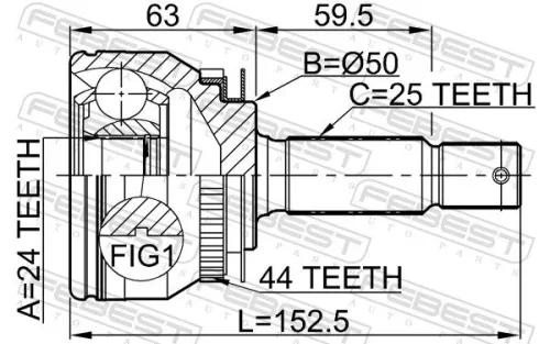 FEBEST Joint Kit, drive shaft (2210-CER20A44)