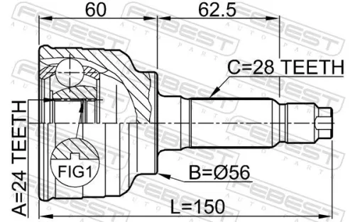 FEBEST Joint Kit, drive shaft (2210-CLAR)