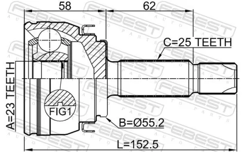 FEBEST Joint Kit, drive shaft (2210-FB)