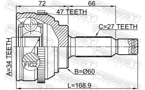 FEBEST Joint Kit, drive shaft (2210-MAGA47)